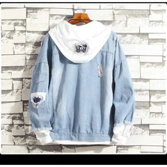 Denim Fake Two Pieces Jacket for Casual Wear