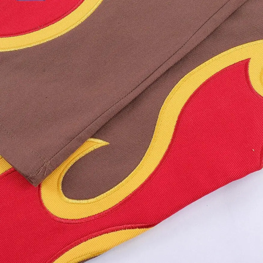 Denim Flame Embroidery Baggy Jeans for Men