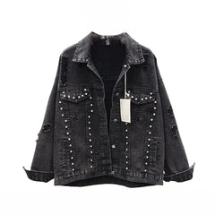 Denim Jacket Diamon Cute Bear Style