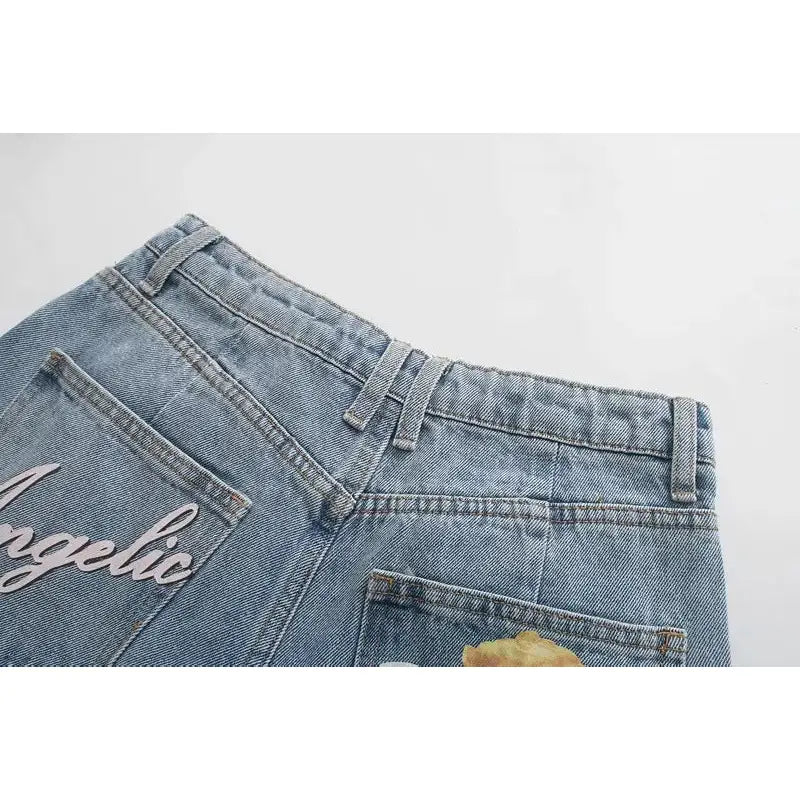 Denim Jeans Cherub Floral Angelic Style