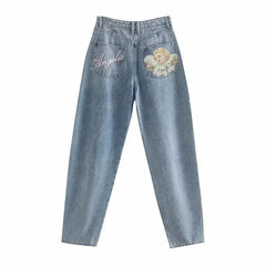 Denim Jeans Cherub Floral Angelic Style