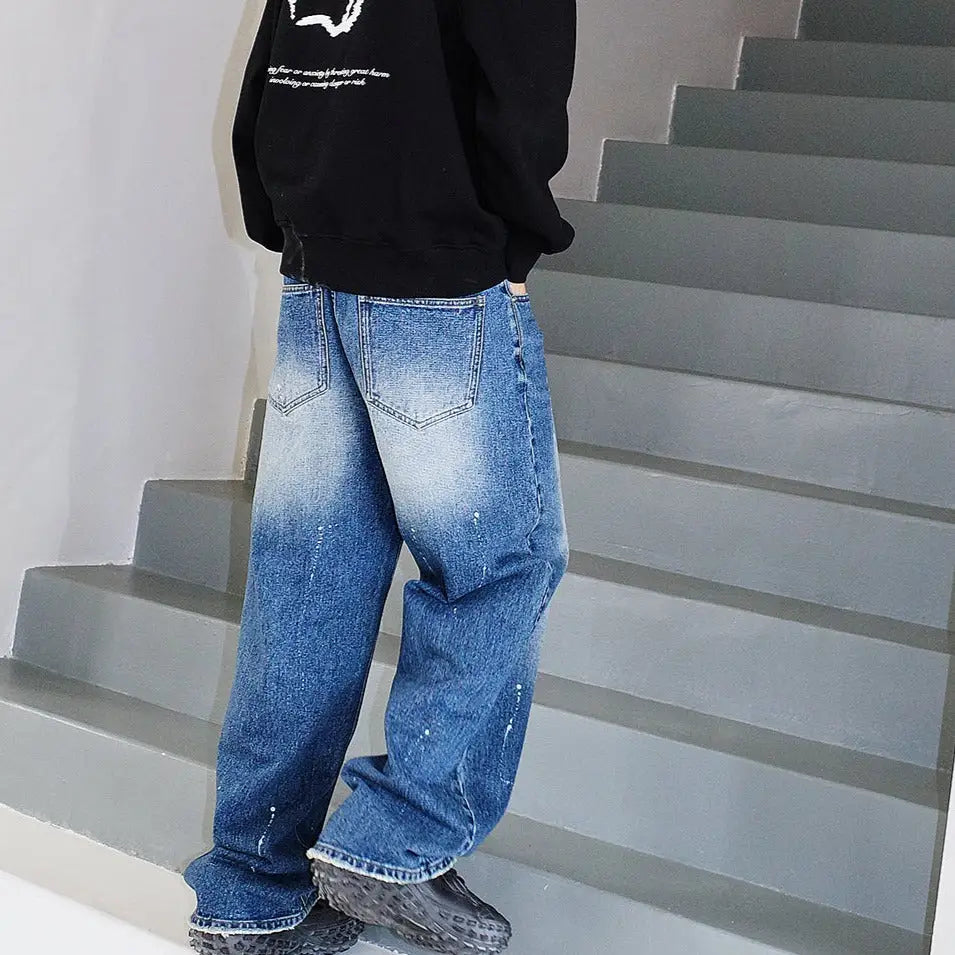 Denim Loose Straight Tube Pants for Men