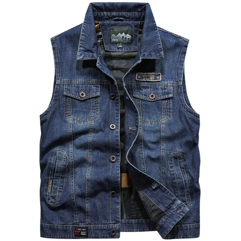 Denim Multiple Pockets Vest