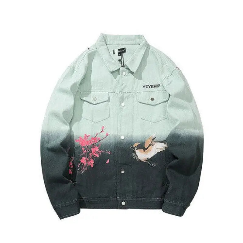 Denim Oversized Gradient Color Jacket for Men and Women