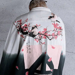 Denim Oversized Gradient Color Jacket for Men and Women