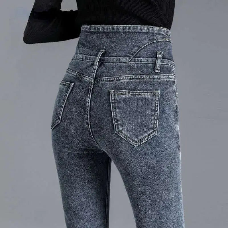 Denim Skinny High Waist Pencil Winter Pants