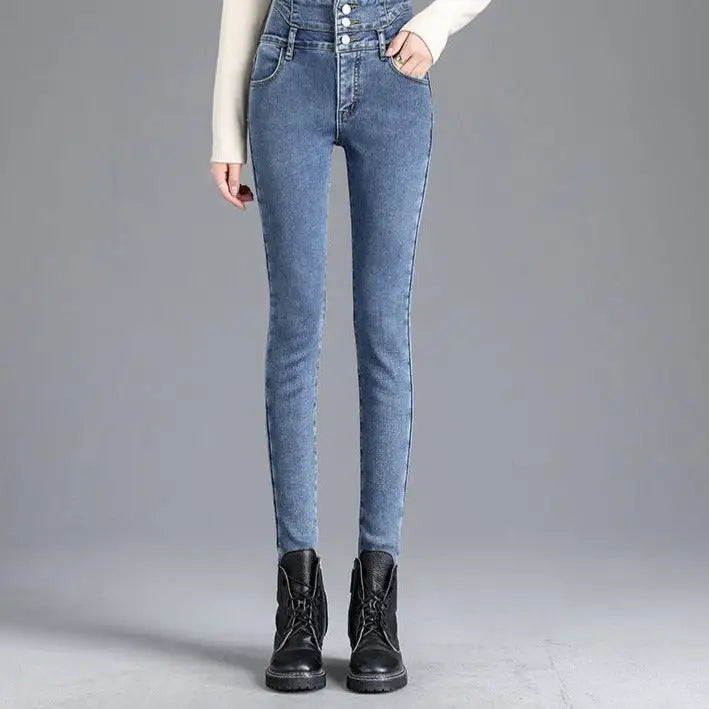 Denim Skinny High Waist Pencil Winter Pants