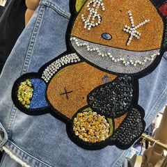 Denim Vest Diamond Bear Aesthetic Kawaii Style