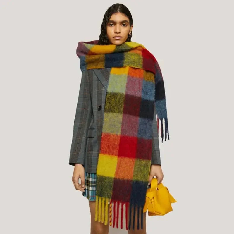 Colorful Plaid Pashmina Scarf