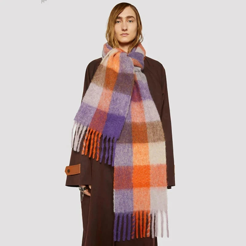 Colorful Plaid Pashmina Scarf