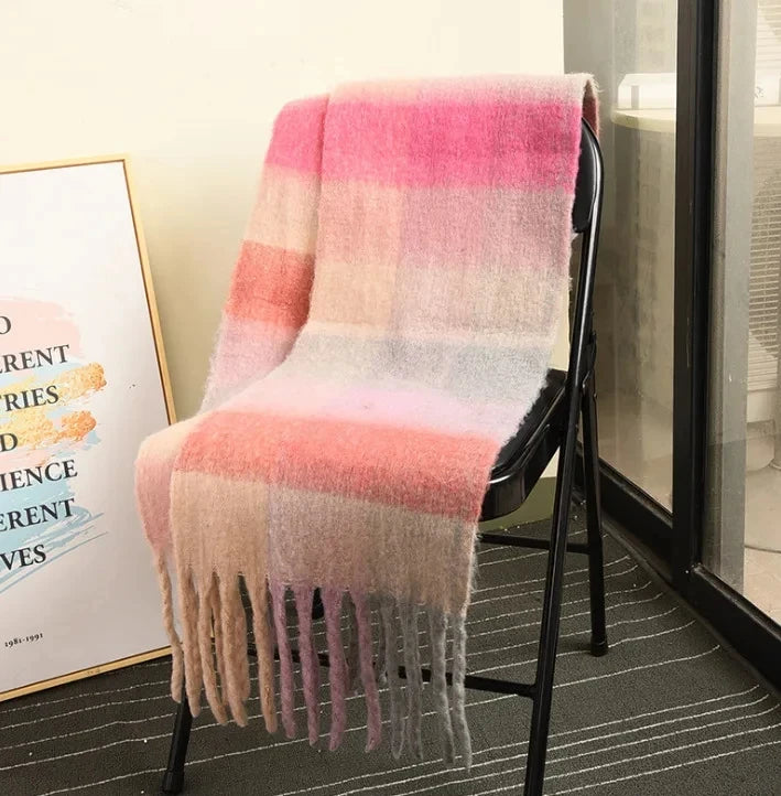 Colorful Plaid Pashmina Scarf