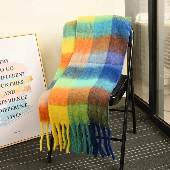 Colorful Plaid Pashmina Scarf
