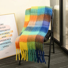 Colorful Plaid Pashmina Scarf