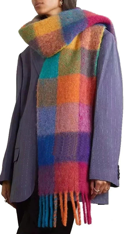 Colorful Plaid Pashmina Scarf