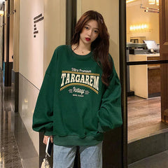 OEIN Round Neck Long Sleeve Sweater with Print