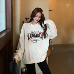 OEIN Round Neck Long Sleeve Sweater with Print