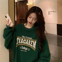 OEIN Round Neck Long Sleeve Sweater with Print