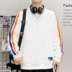OEIN Round Neck Striped Long Sleeve Sweatshirts
