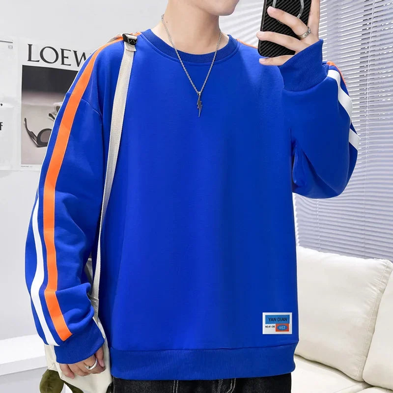 OEIN Round Neck Striped Long Sleeve Sweatshirts