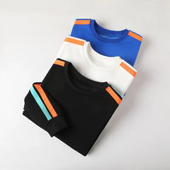 OEIN Round Neck Striped Long Sleeve Sweatshirts