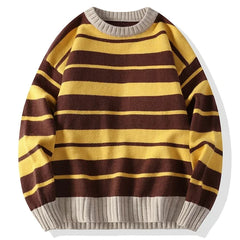 Jersey oversize de rayas con cuello redondo
