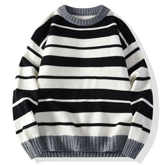 Jersey oversize de rayas con cuello redondo