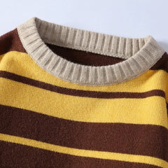 Jersey oversize de rayas con cuello redondo