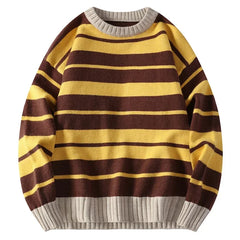Jersey oversize de rayas con cuello redondo