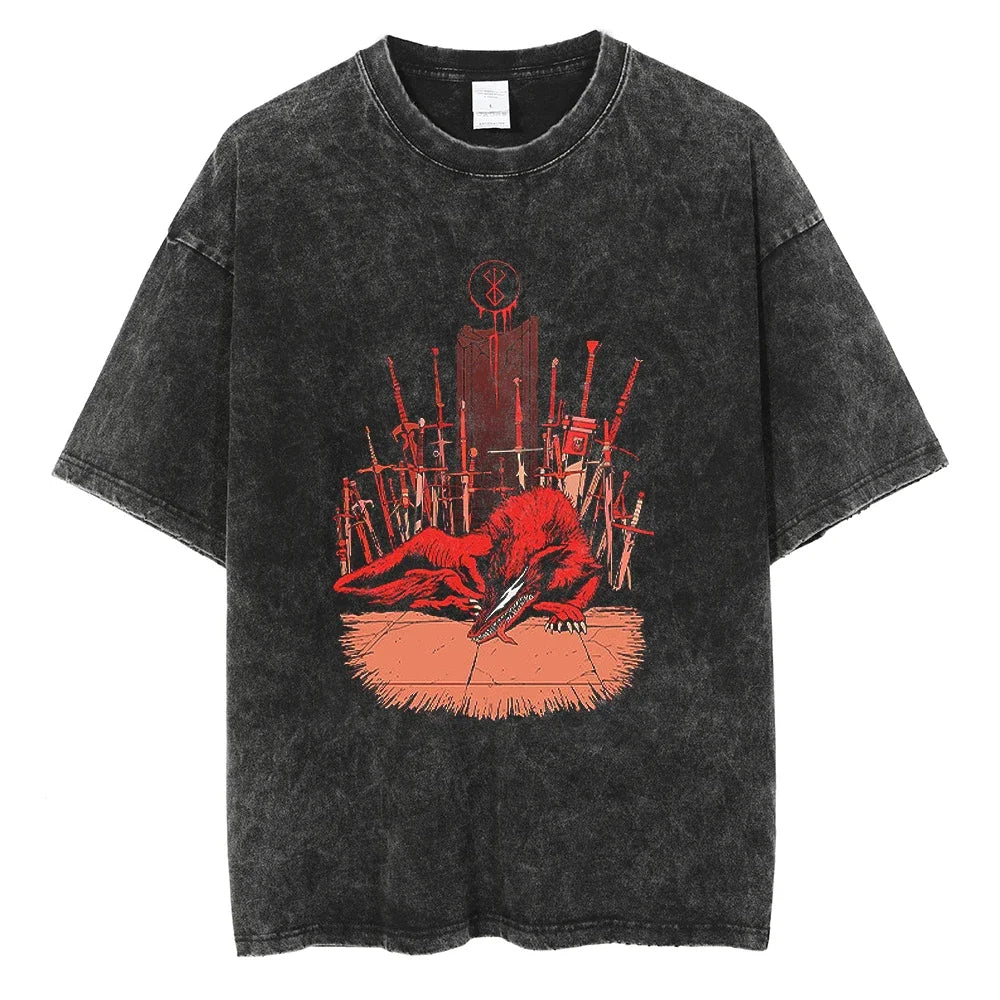 Camiseta extragrande con estampado de bestia