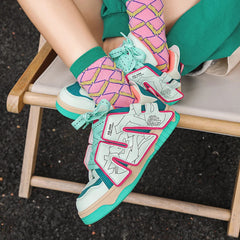 Skateboard Chunky Lace Up Non Slip Sneakers
