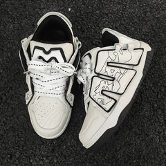 Skateboard Chunky Lace Up Non Slip Sneakers