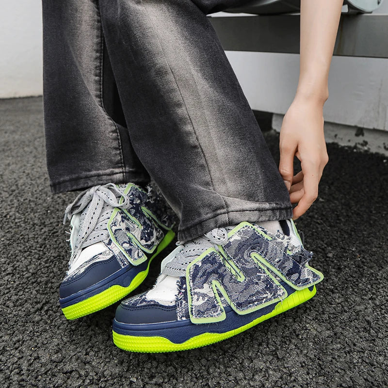 Skateboard Chunky Lace Up Non Slip Sneakers