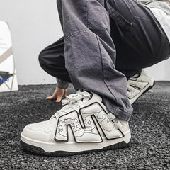 Skateboard Chunky Lace Up Non Slip Sneakers