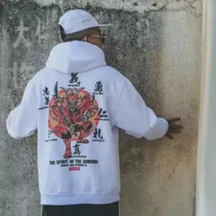 Designer Hoodie Demon Samuray Style Wonderful Gift White / S