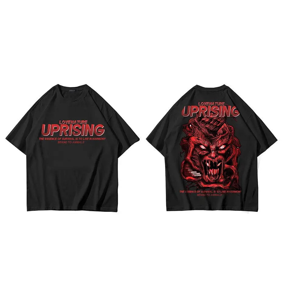 Devil Ghost Harajuku Style Oversize T-Shirt - black / M