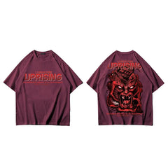 Devil Ghost Harajuku Style Oversize T-Shirt - Maroon / M