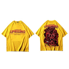 Devil Ghost Harajuku Style Oversize T-Shirt - yellow / M