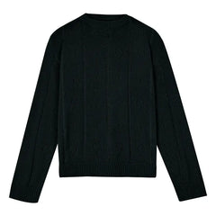 Diamond Hole Hollow Light Long Sleeve Sweater Black / XS