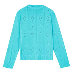 Diamond Hole Hollow Light Long-Sleeved Sweater