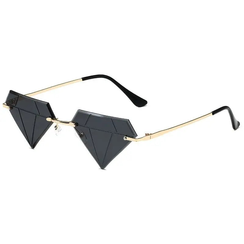 Diamond Shape Sunglasses - Black / One Size