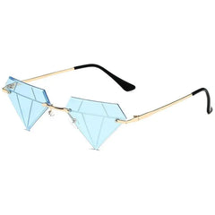 Diamond Shape Sunglasses - Light Blue / One Size