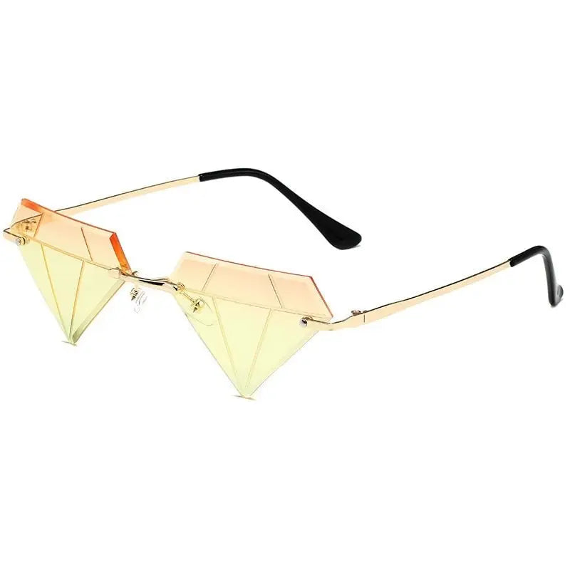 Diamond Shape Sunglasses - Orange / One Size