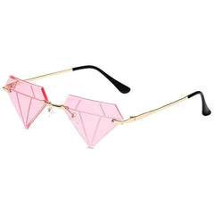 Diamond Shape Sunglasses - Pink / One Size