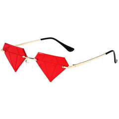 Diamond Shape Sunglasses - Red / One Size