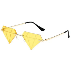 Diamond Shape Sunglasses - Yellow / One Size