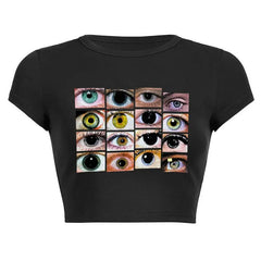 Different Eye Color Crop Top