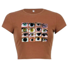 Different Eye Color Crop Top