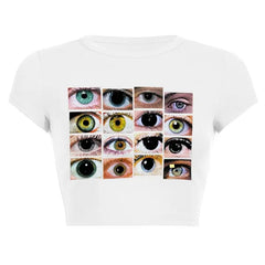 Different Eye Color Crop Top