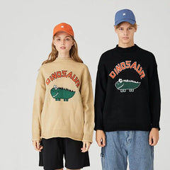 Dinosaur Knitted Oversize Sweatshirt for Casual Wear