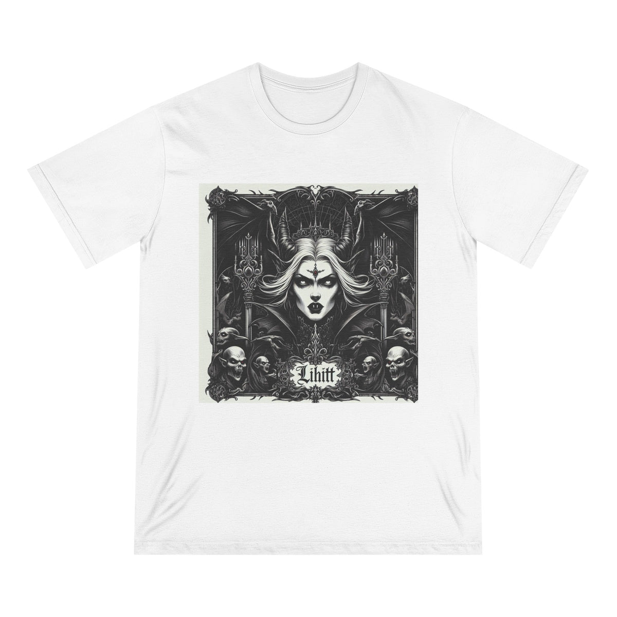’Divine Enigma: Lilith T-Shirt’ - White / XS - T-Shirt